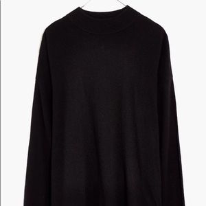 Madewell: Ashbury Mockneck Sweater: True Black XL